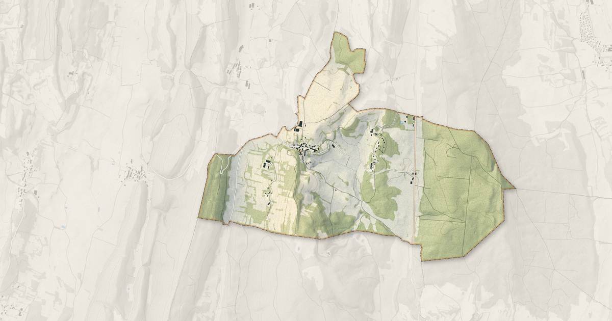 Portrait cartographique de Alièze : relief, eau, forêts, bâti et voies, calculés à partir des données de l'IGN