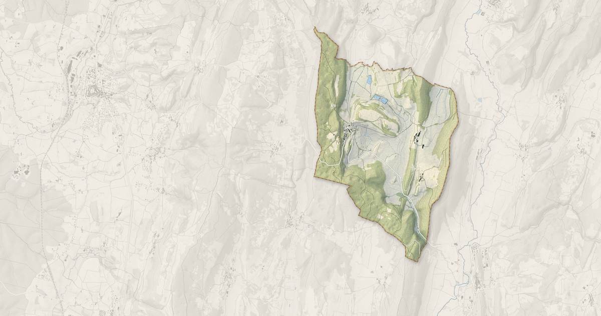 Portrait cartographique de Andelot-Morval : relief, eau, forêts, bâti et voies, calculés à partir des données de l'IGN