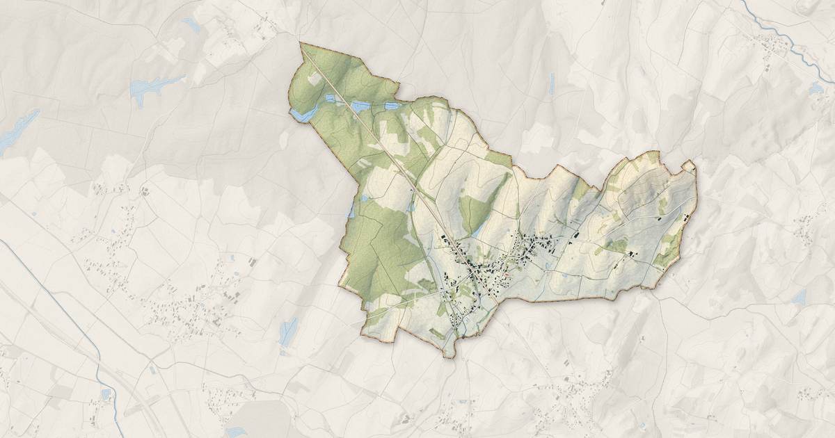 Portrait cartographique de Aumont : relief, eau, forêts, bâti et voies, calculés à partir des données de l'IGN