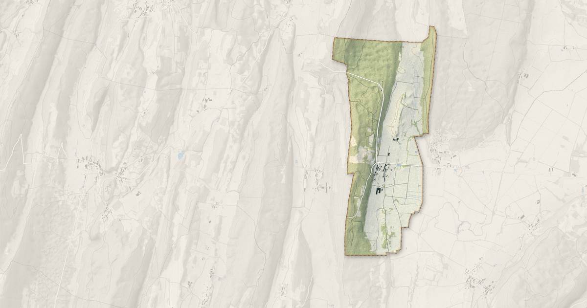 Portrait cartographique de Beffia : relief, eau, forêts, bâti et voies, calculés à partir des données de l'IGN
