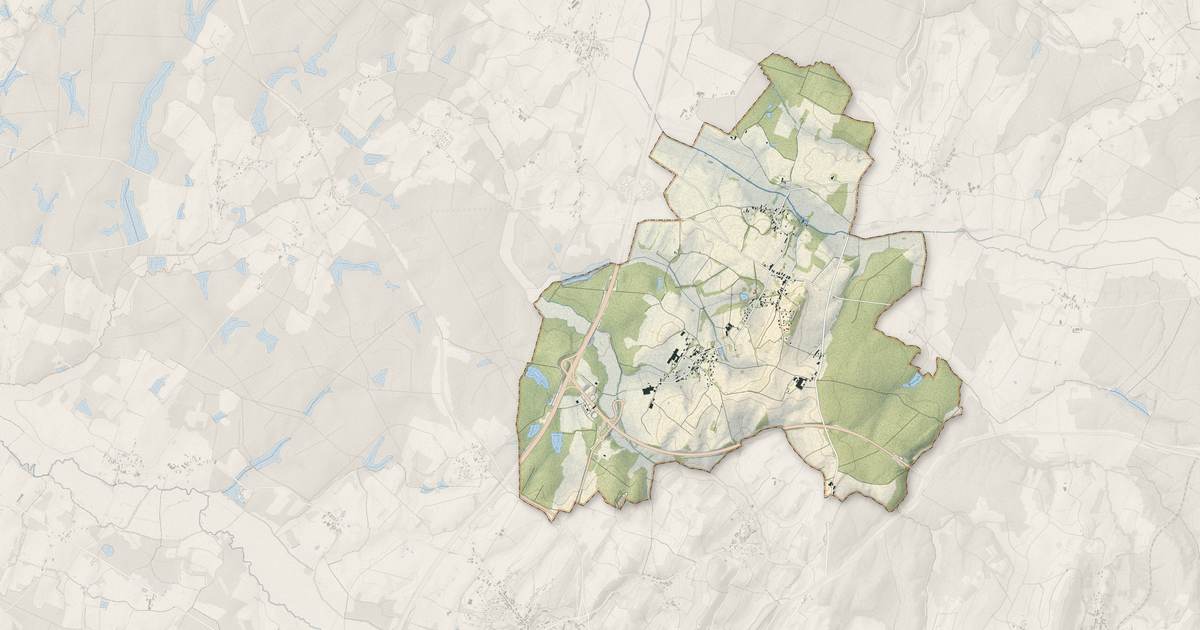 Portrait cartographique de Bersaillin : relief, eau, forêts, bâti et voies, calculés à partir des données de l'IGN