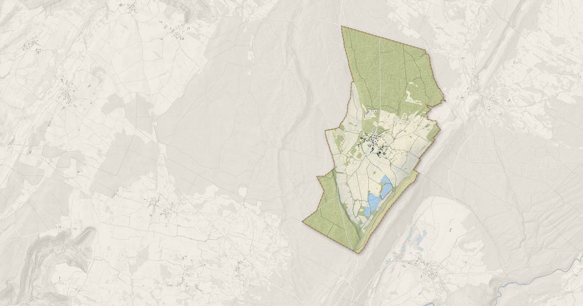 Portrait cartographique de Besain : relief, eau, forêts, bâti et voies, calculés à partir des données de l'IGN