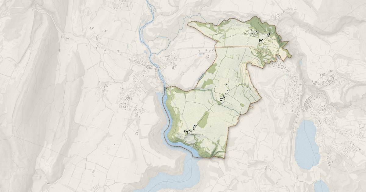 Portrait cartographique de Boissia : relief, eau, forêts, bâti et voies, calculés à partir des données de l'IGN