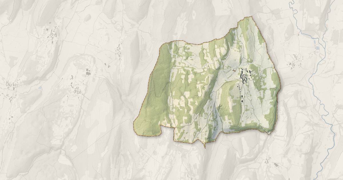 Portrait cartographique de La Boissière : relief, eau, forêts, bâti et voies, calculés à partir des données de l'IGN