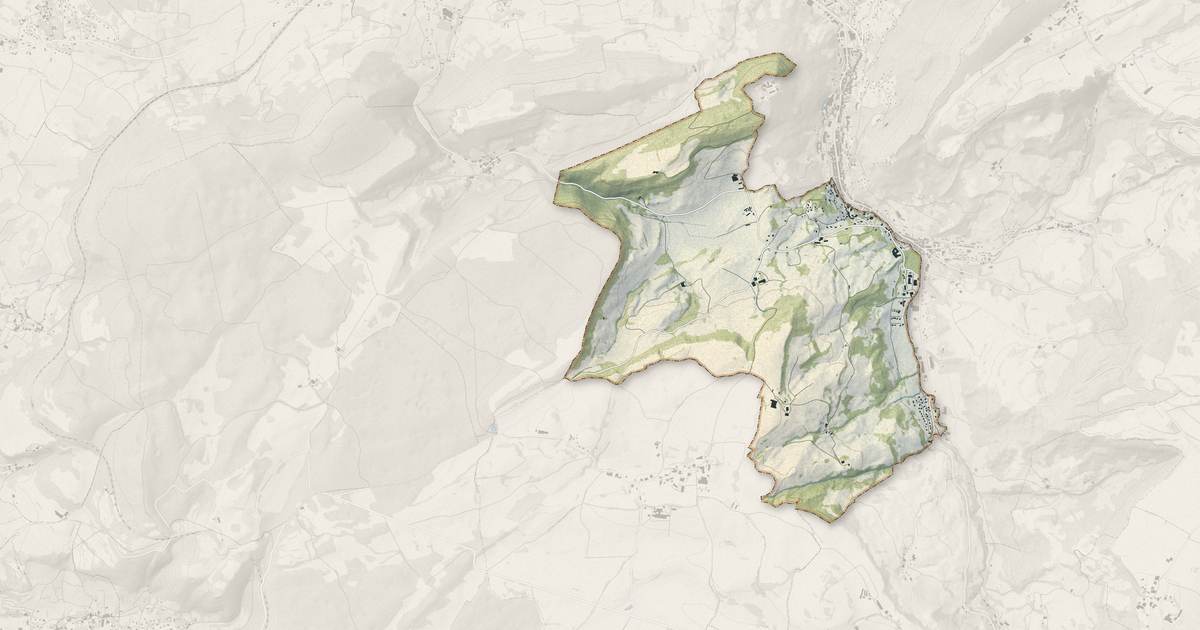 Portrait cartographique de Bracon : relief, eau, forêts, bâti et voies, calculés à partir des données de l'IGN