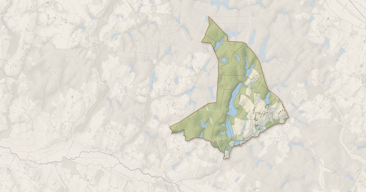 Portrait cartographique de Champrougier : relief, eau, forêts, bâti et voies, calculés à partir des données de l'IGN