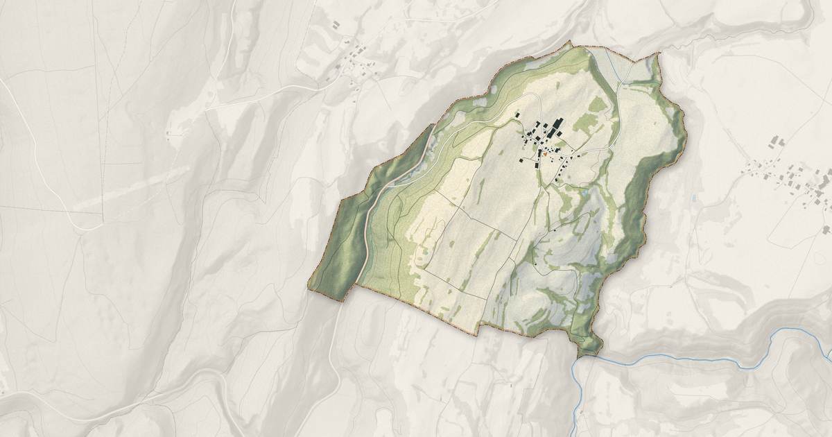 Portrait cartographique de Charency : relief, eau, forêts, bâti et voies, calculés à partir des données de l'IGN
