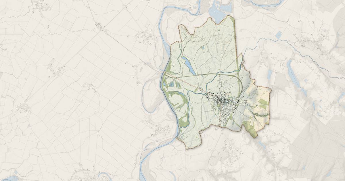 Portrait cartographique de Chaussin : relief, eau, forêts, bâti et voies, calculés à partir des données de l'IGN
