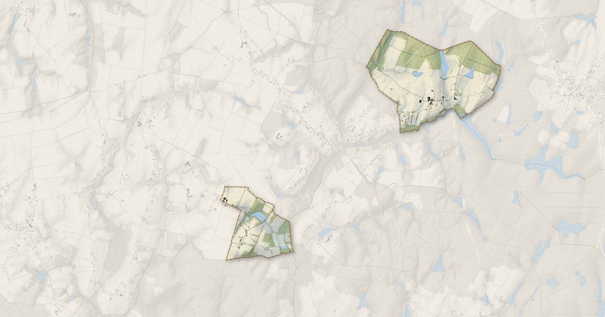 Portrait cartographique de Chêne-Bernard : relief, eau, forêts, bâti et voies, calculés à partir des données de l'IGN