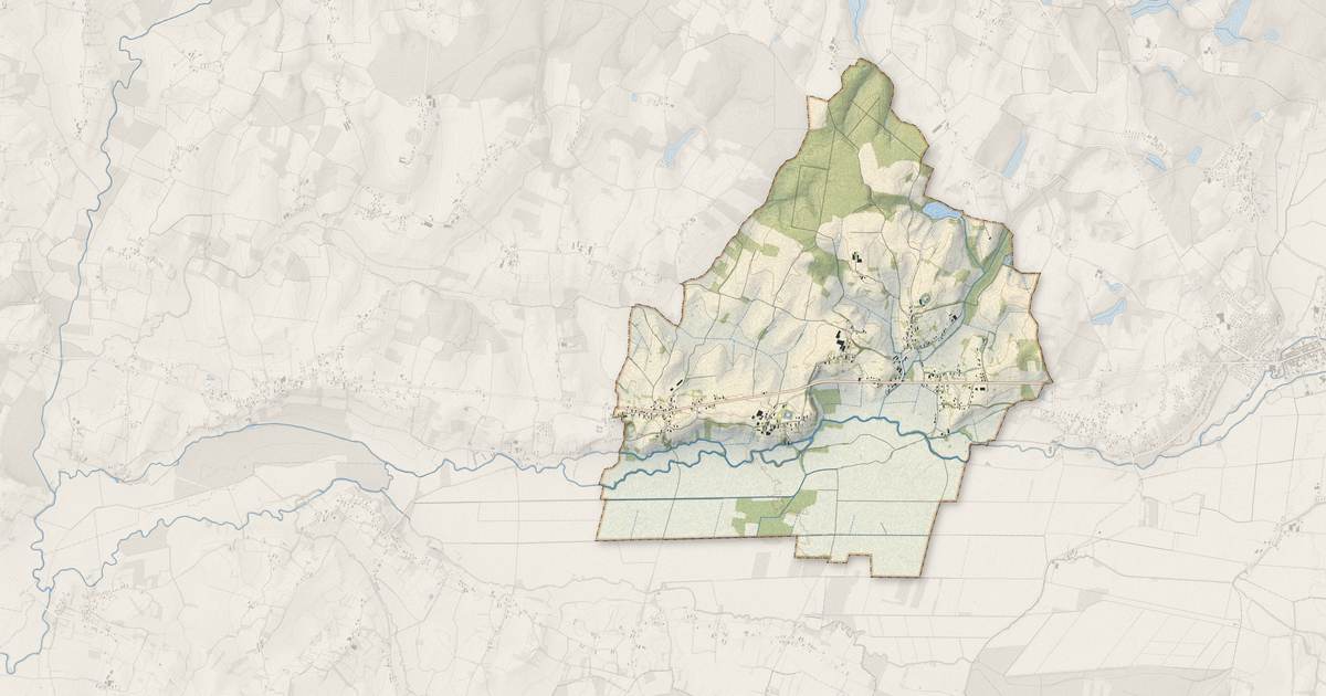 Portrait cartographique de Cosges : relief, eau, forêts, bâti et voies, calculés à partir des données de l'IGN