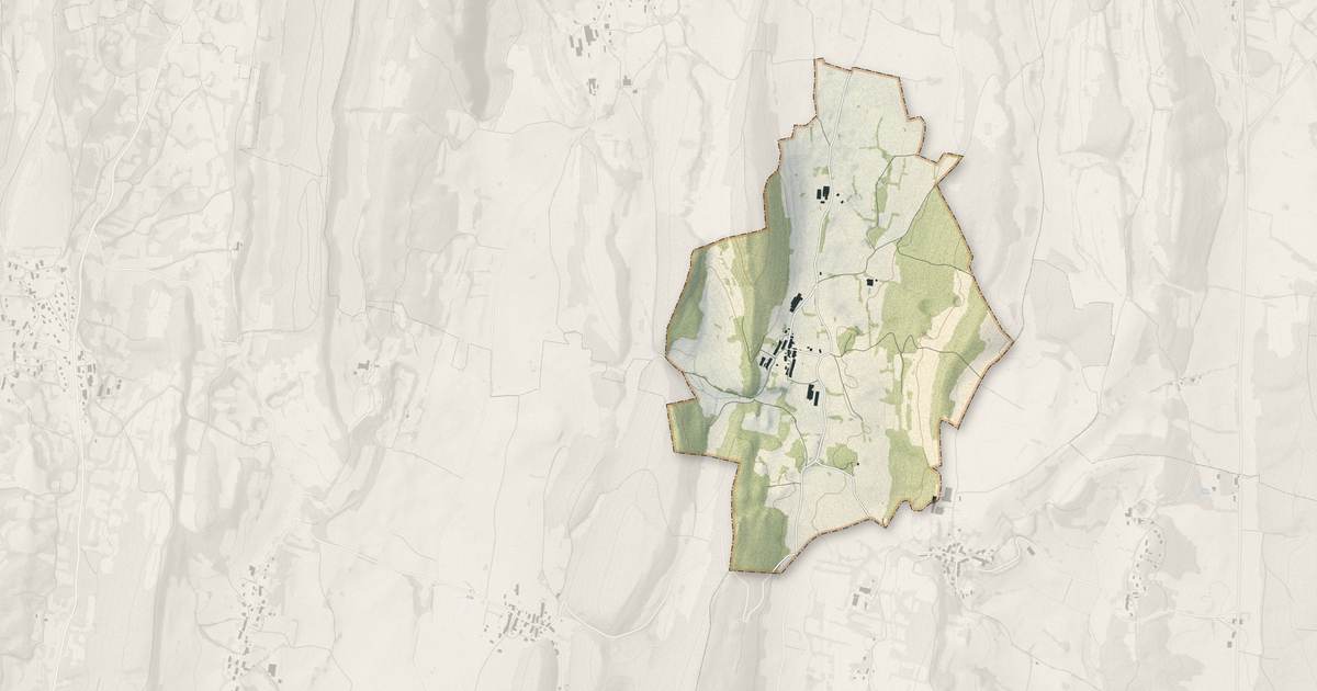 Portrait cartographique de Courbette : relief, eau, forêts, bâti et voies, calculés à partir des données de l'IGN