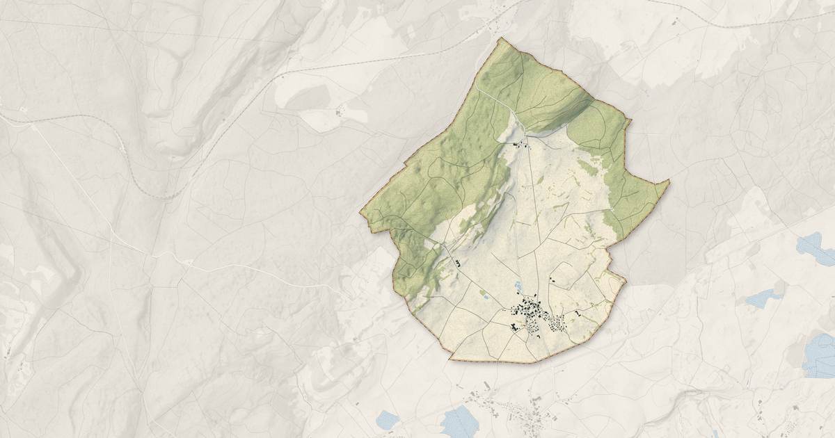 Portrait cartographique de Cuvier : relief, eau, forêts, bâti et voies, calculés à partir des données de l'IGN