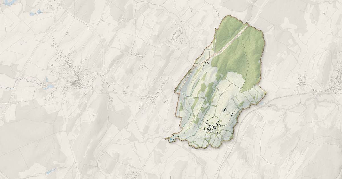 Portrait cartographique de Darbonnay : relief, eau, forêts, bâti et voies, calculés à partir des données de l'IGN