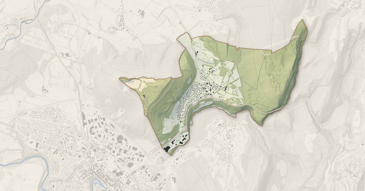 Portrait cartographique de Équevillon : relief, eau, forêts, bâti et voies, calculés à partir des données de l'IGN