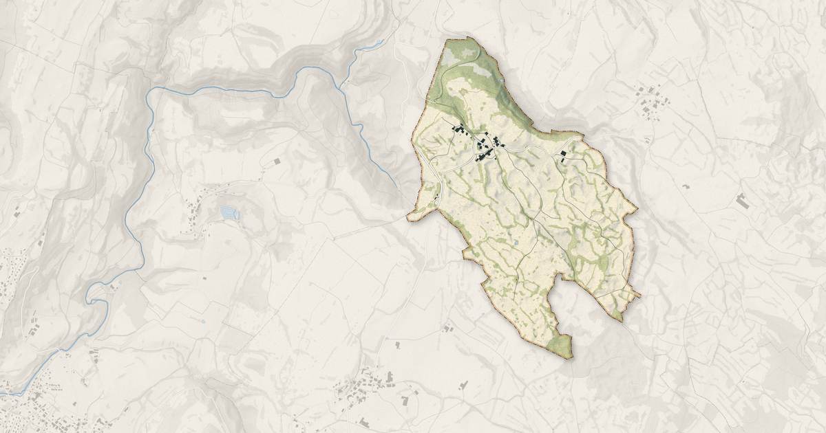 Portrait cartographique de La Favière : relief, eau, forêts, bâti et voies, calculés à partir des données de l'IGN
