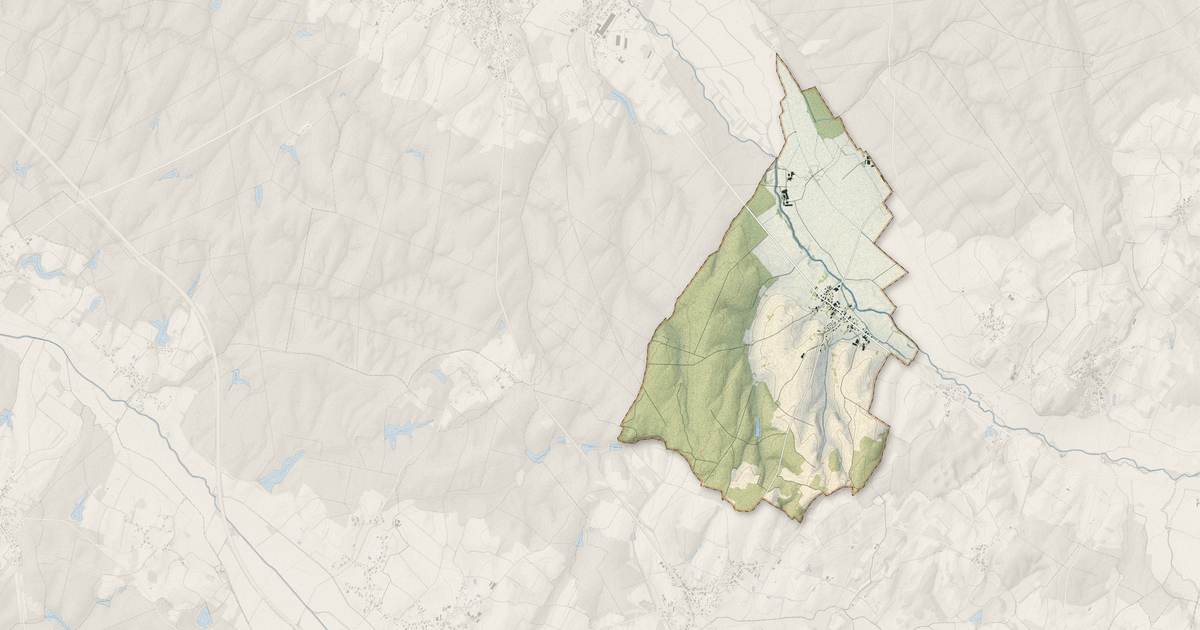Portrait cartographique de La Ferté : relief, eau, forêts, bâti et voies, calculés à partir des données de l'IGN