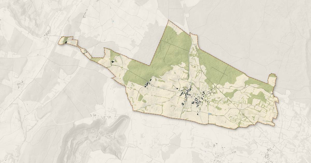 Portrait cartographique de Le Fied : relief, eau, forêts, bâti et voies, calculés à partir des données de l'IGN