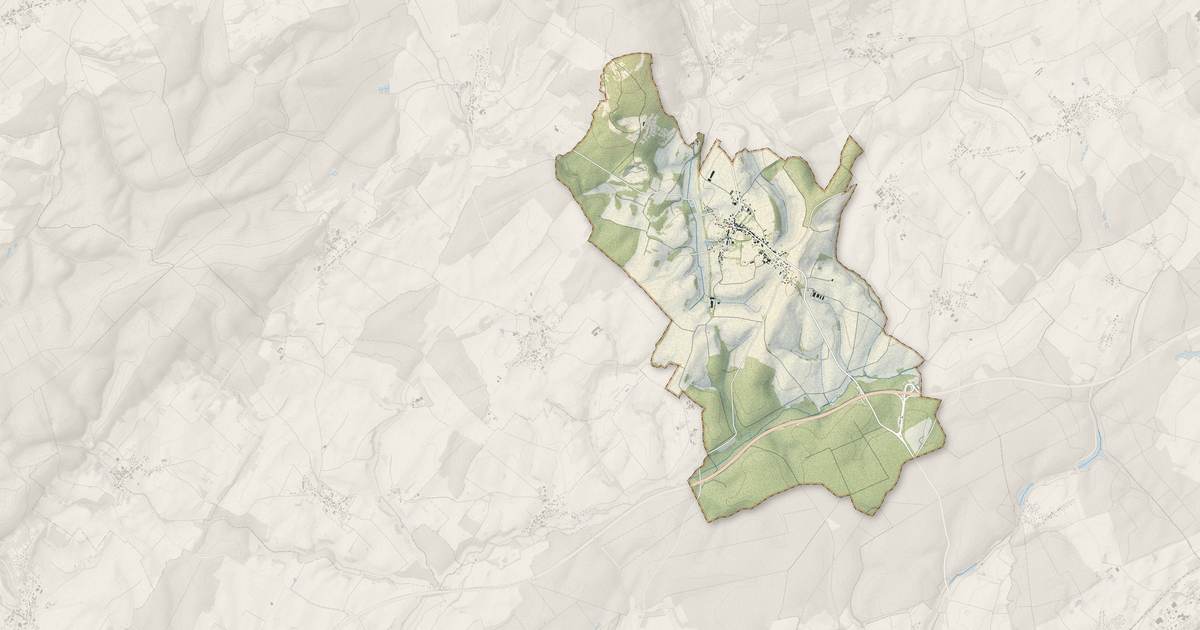Portrait cartographique de Gendrey : relief, eau, forêts, bâti et voies, calculés à partir des données de l'IGN