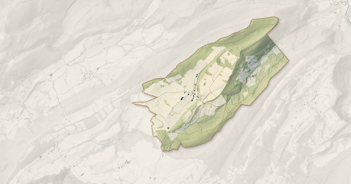 Portrait cartographique de Geraise : relief, eau, forêts, bâti et voies, calculés à partir des données de l'IGN