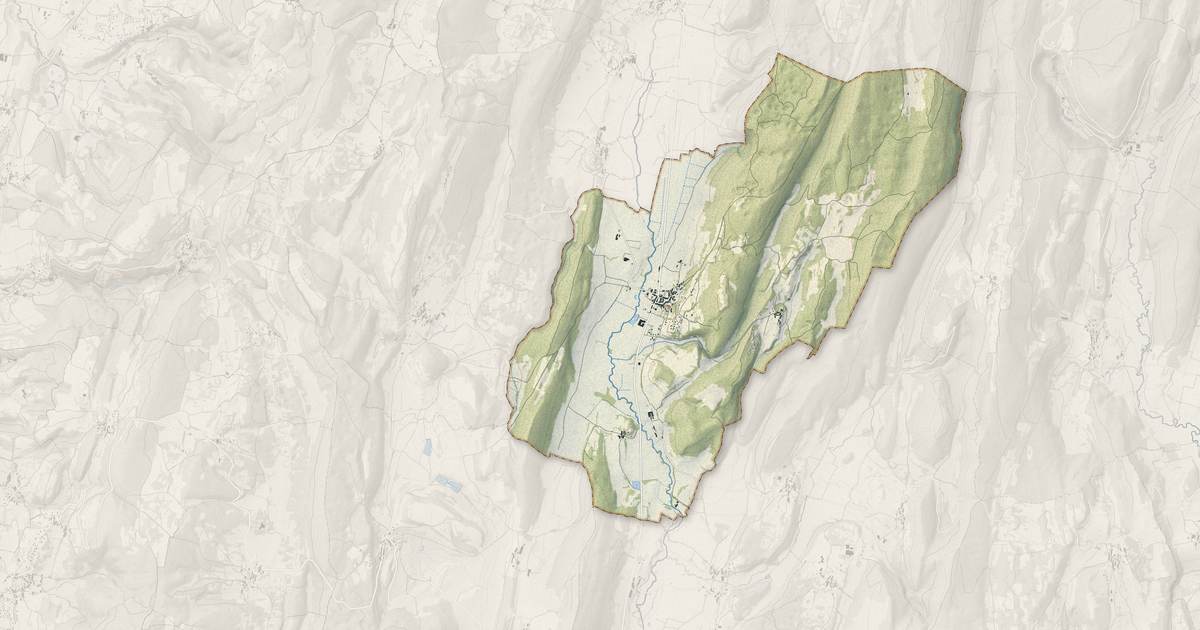 Portrait cartographique de Gigny : relief, eau, forêts, bâti et voies, calculés à partir des données de l'IGN