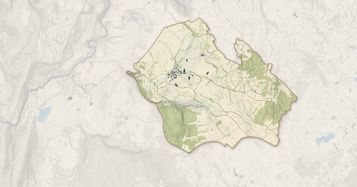Portrait cartographique de Gillois : relief, eau, forêts, bâti et voies, calculés à partir des données de l'IGN