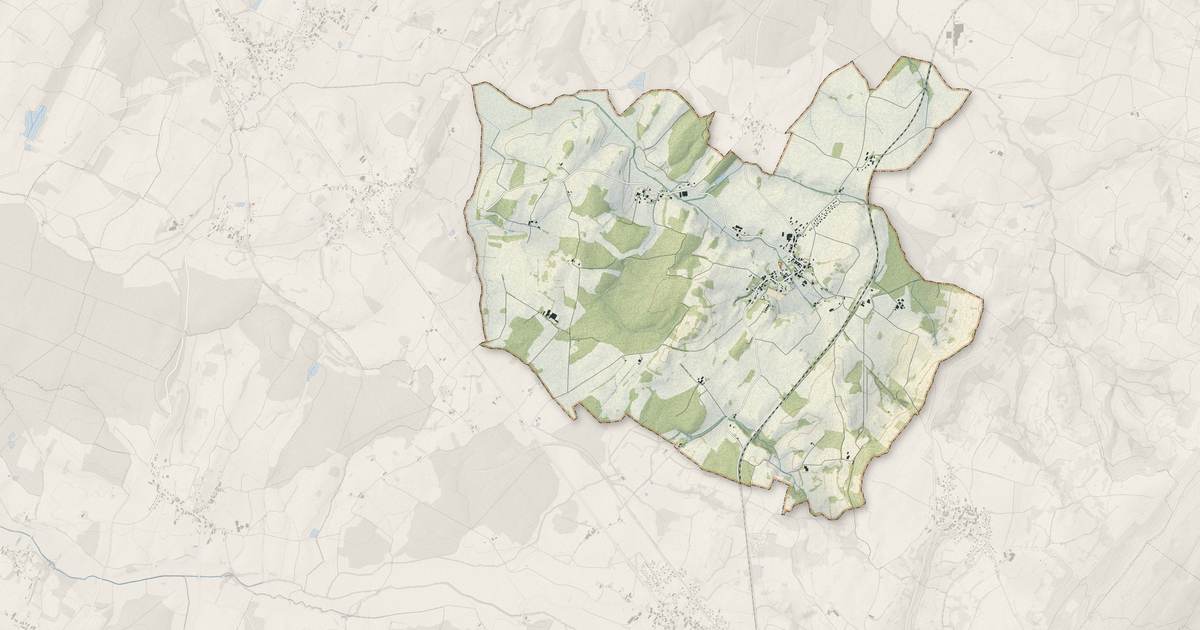 Portrait cartographique de Grozon : relief, eau, forêts, bâti et voies, calculés à partir des données de l'IGN