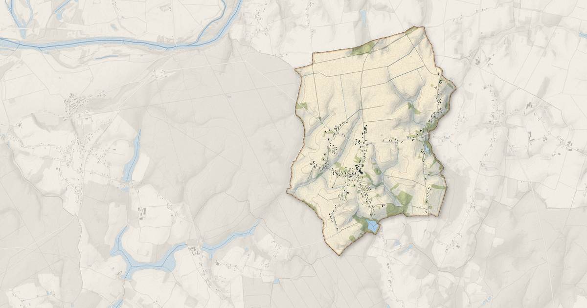Portrait cartographique de Les Hays : relief, eau, forêts, bâti et voies, calculés à partir des données de l'IGN