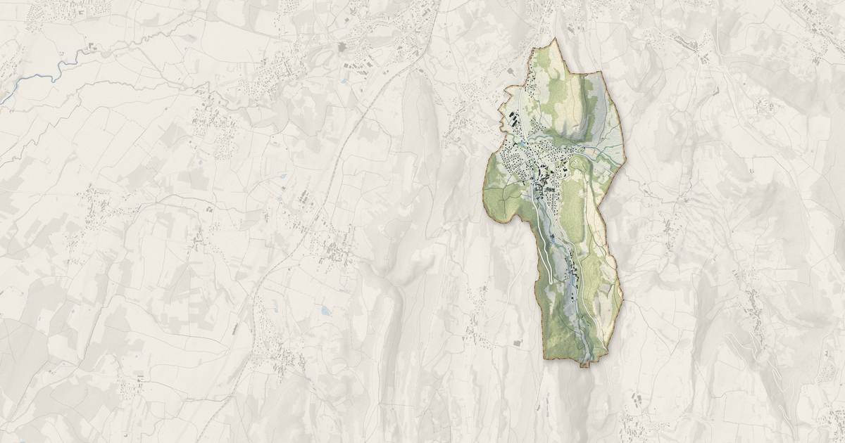 Portrait cartographique de Macornay : relief, eau, forêts, bâti et voies, calculés à partir des données de l'IGN
