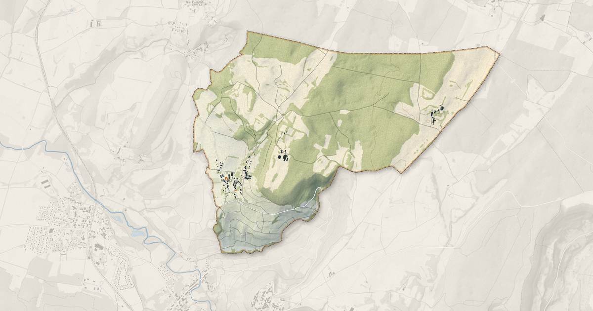 Portrait cartographique de Menétru-le-Vignoble : relief, eau, forêts, bâti et voies, calculés à partir des données de l'IGN