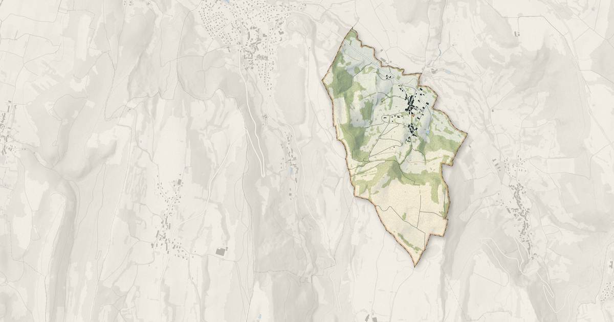 Portrait cartographique de Moiron : relief, eau, forêts, bâti et voies, calculés à partir des données de l'IGN