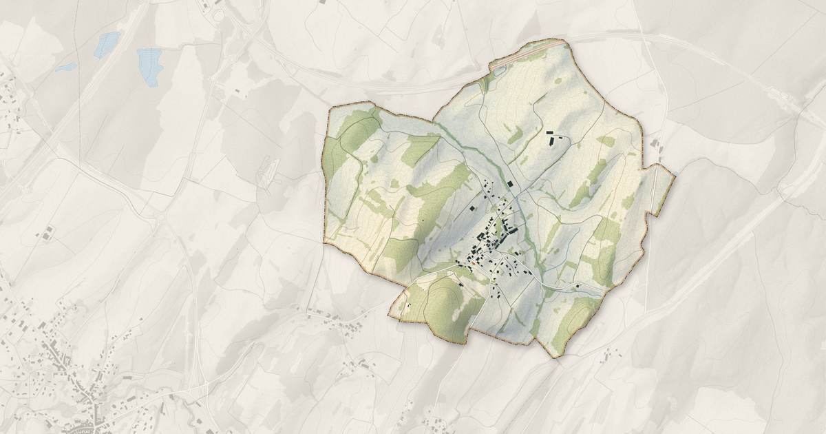 Portrait cartographique de Monay : relief, eau, forêts, bâti et voies, calculés à partir des données de l'IGN