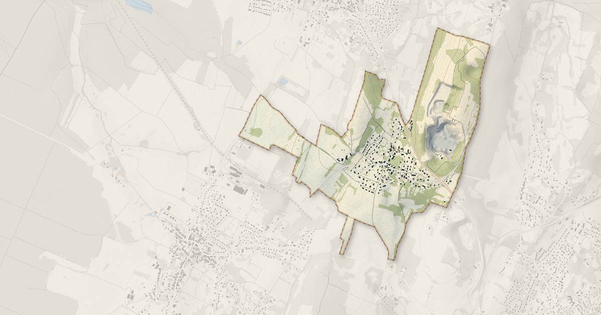 Portrait cartographique de Monnières : relief, eau, forêts, bâti et voies, calculés à partir des données de l'IGN