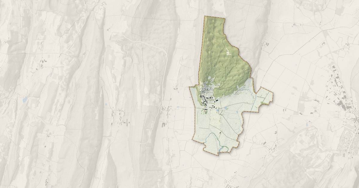 Portrait cartographique de Moutonne : relief, eau, forêts, bâti et voies, calculés à partir des données de l'IGN