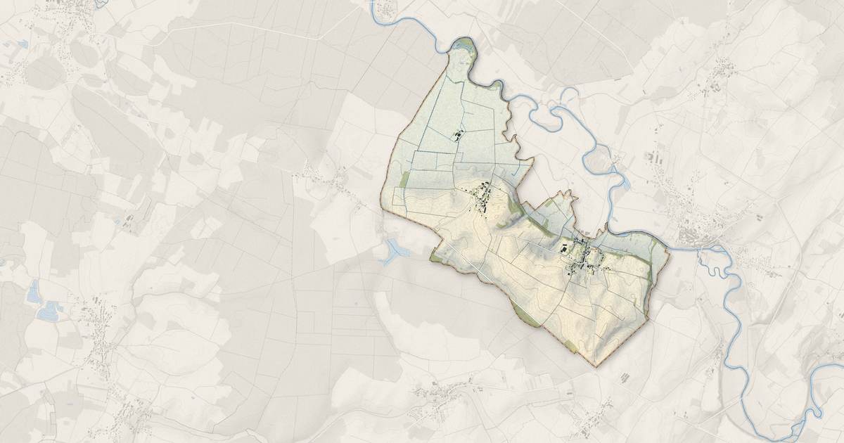 Portrait cartographique de Mutigney : relief, eau, forêts, bâti et voies, calculés à partir des données de l'IGN