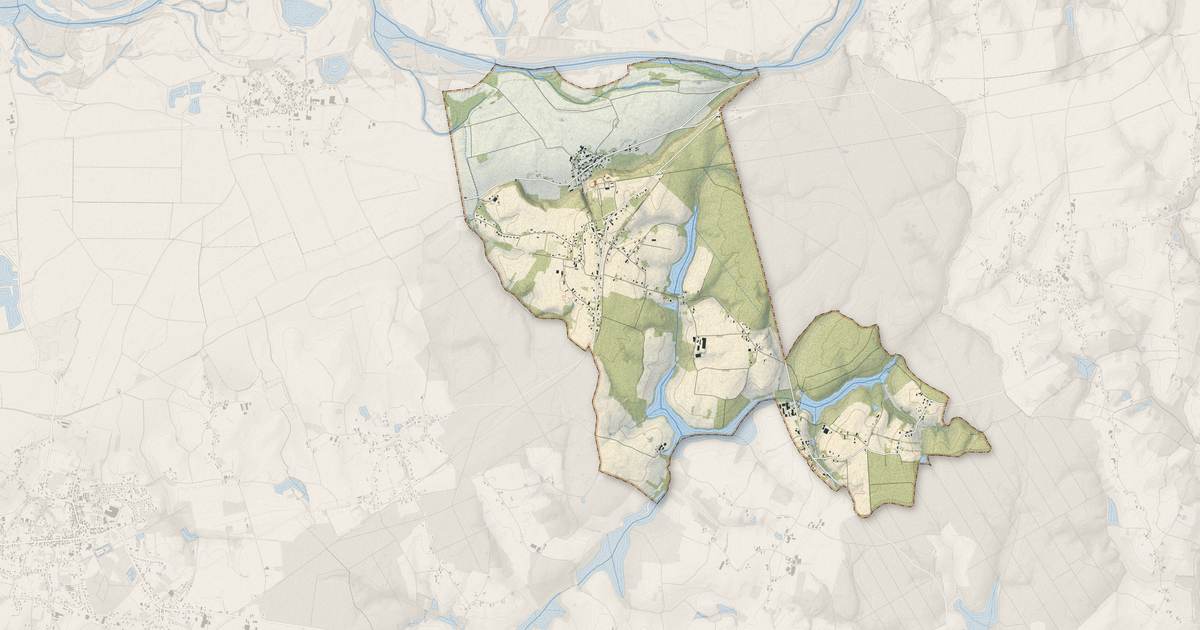 Portrait cartographique de Neublans-Abergement : relief, eau, forêts, bâti et voies, calculés à partir des données de l'IGN