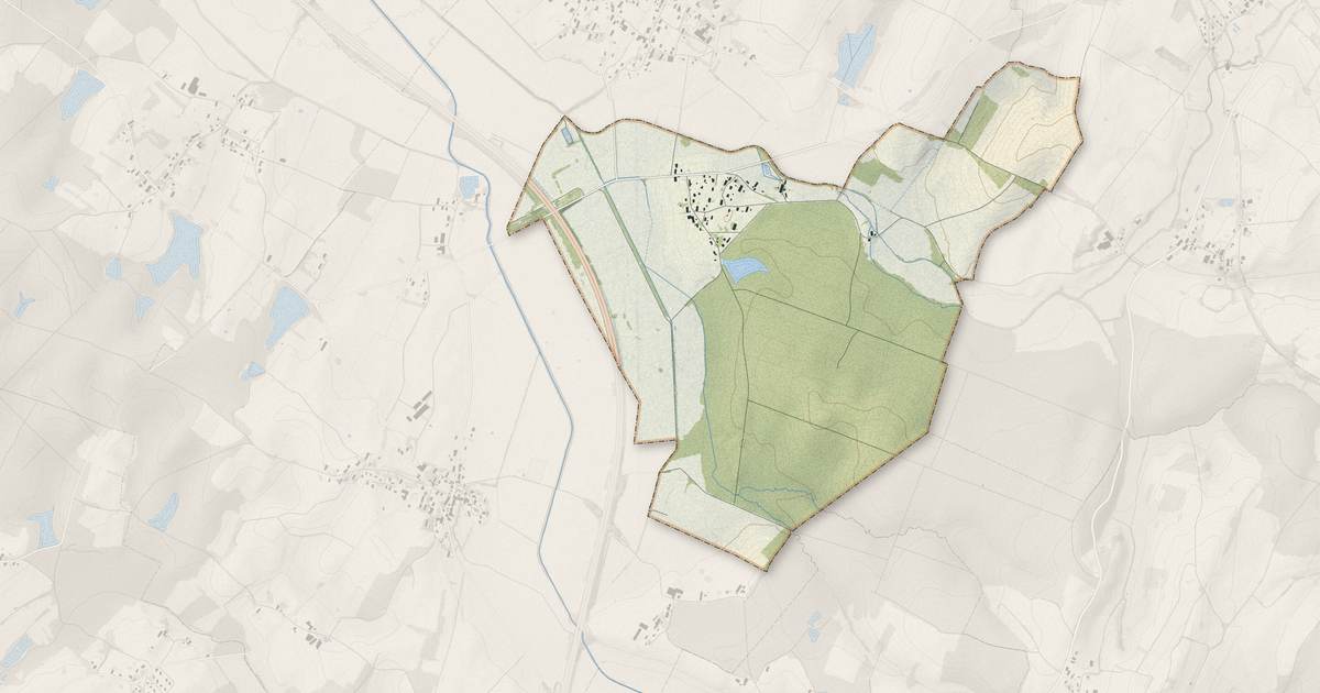Portrait cartographique de Neuvilley : relief, eau, forêts, bâti et voies, calculés à partir des données de l'IGN