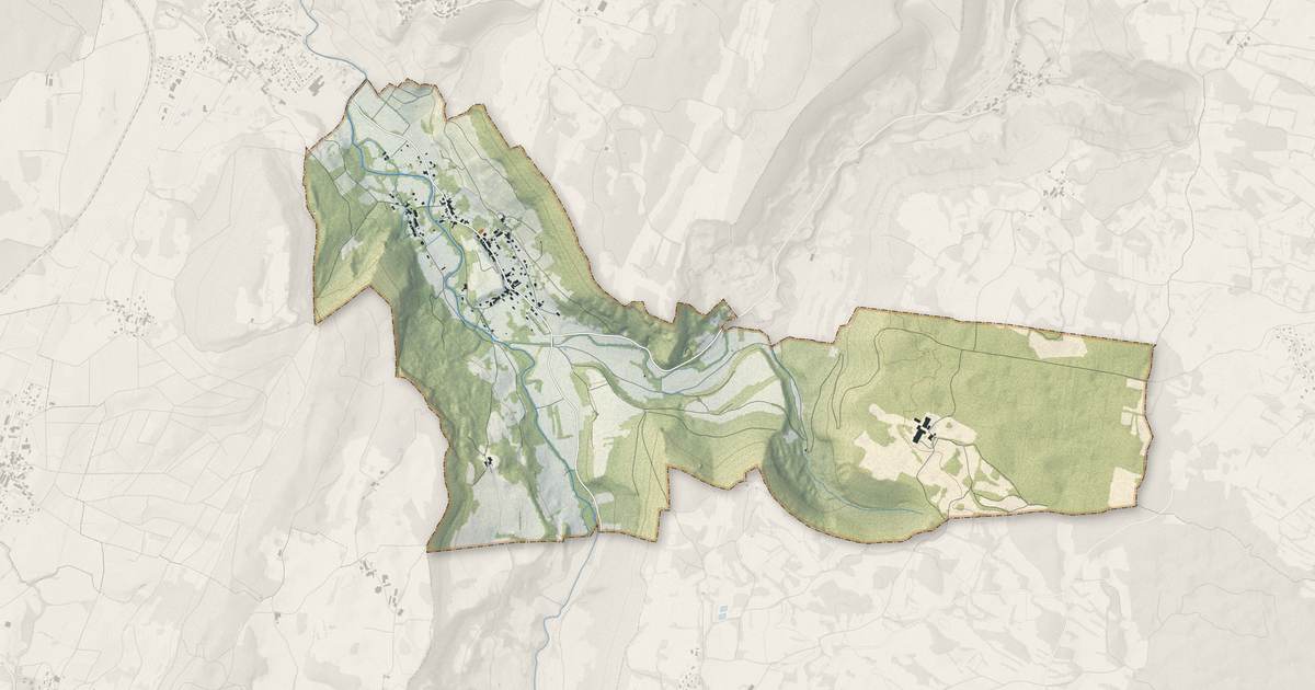 Portrait cartographique de Nevy-sur-Seille : relief, eau, forêts, bâti et voies, calculés à partir des données de l'IGN
