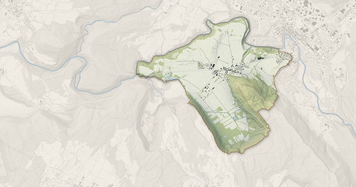 Portrait cartographique de Ney : relief, eau, forêts, bâti et voies, calculés à partir des données de l'IGN