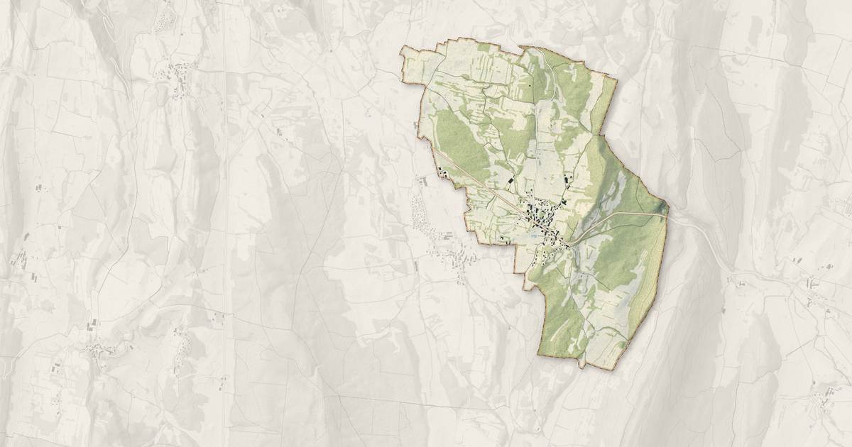 Portrait cartographique de Nogna : relief, eau, forêts, bâti et voies, calculés à partir des données de l'IGN