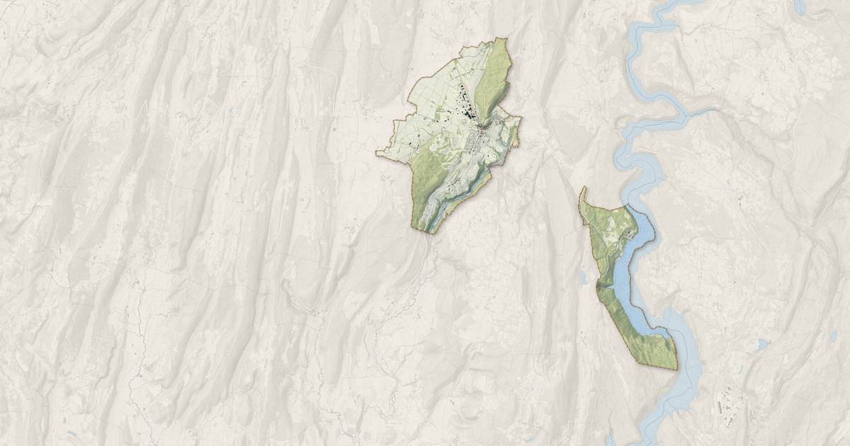 Portrait cartographique de Orgelet : relief, eau, forêts, bâti et voies, calculés à partir des données de l'IGN