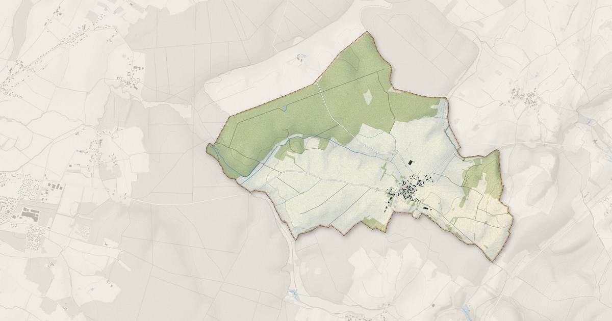 Portrait cartographique de Peintre : relief, eau, forêts, bâti et voies, calculés à partir des données de l'IGN