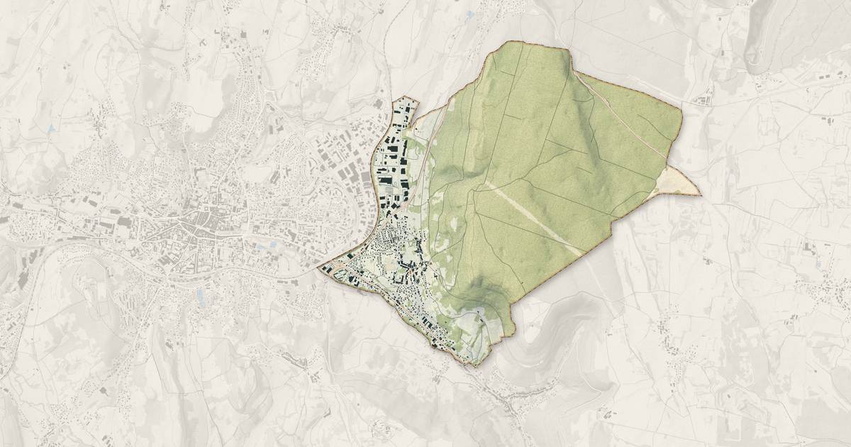 Portrait cartographique de Perrigny : relief, eau, forêts, bâti et voies, calculés à partir des données de l'IGN