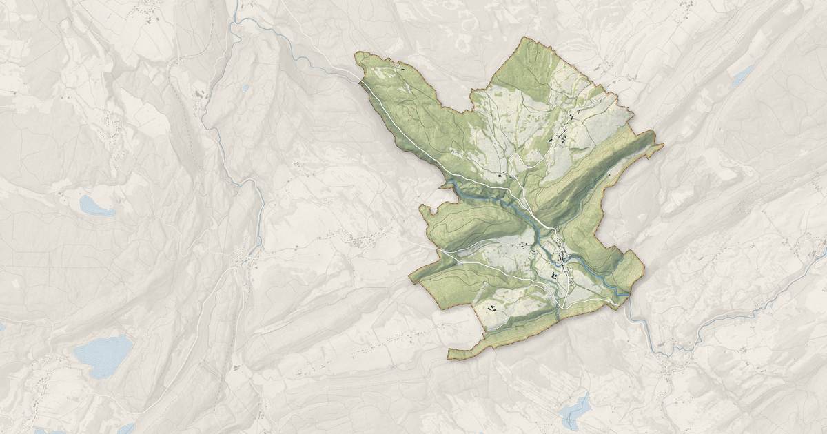 Portrait cartographique de Les Planches-en-Montagne : relief, eau, forêts, bâti et voies, calculés à partir des données de l'IGN