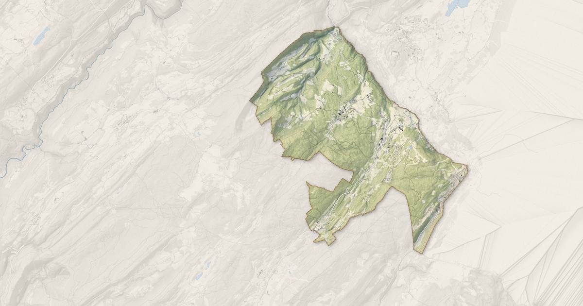 Portrait cartographique de Prémanon : relief, eau, forêts, bâti et voies, calculés à partir des données de l'IGN