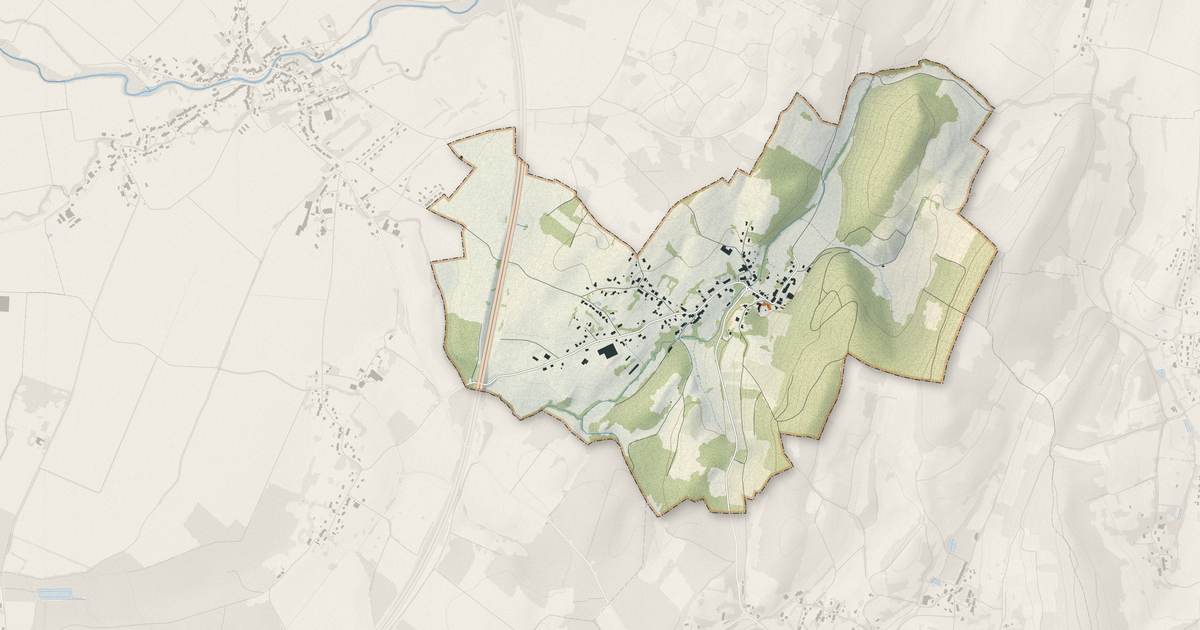 Portrait cartographique de Quintigny : relief, eau, forêts, bâti et voies, calculés à partir des données de l'IGN