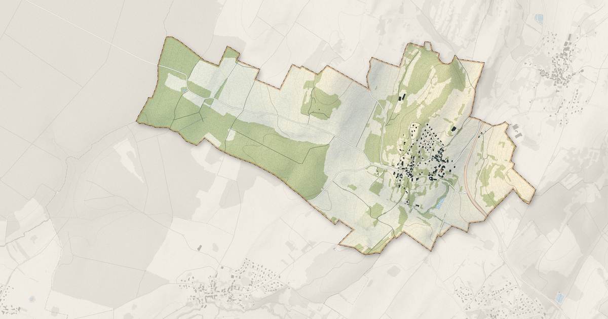 Portrait cartographique de Rainans : relief, eau, forêts, bâti et voies, calculés à partir des données de l'IGN