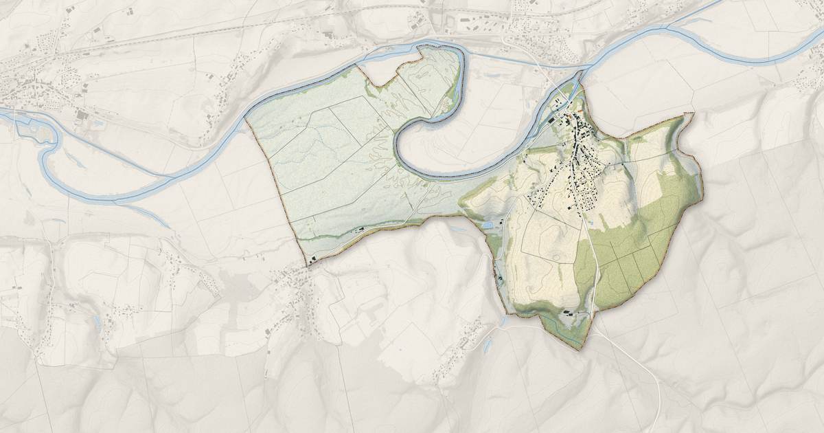 Portrait cartographique de Rans : relief, eau, forêts, bâti et voies, calculés à partir des données de l'IGN