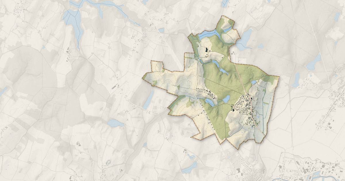 Portrait cartographique de Relans : relief, eau, forêts, bâti et voies, calculés à partir des données de l'IGN