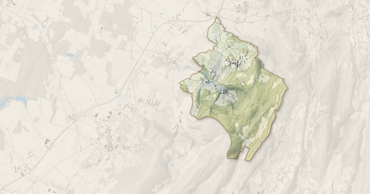 Portrait cartographique de Rotalier : relief, eau, forêts, bâti et voies, calculés à partir des données de l'IGN
