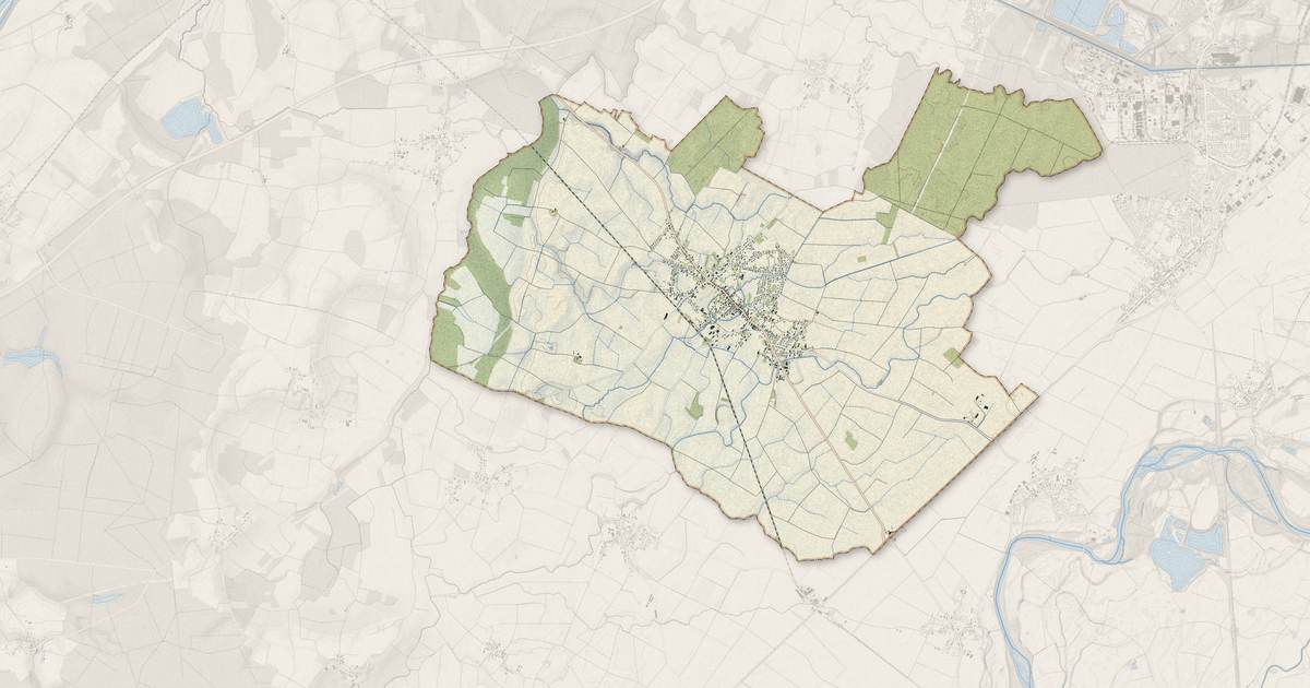 Portrait cartographique de Saint-Aubin : relief, eau, forêts, bâti et voies, calculés à partir des données de l'IGN